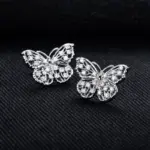 0,68 ct Moissanit Schmetterlings-Ohrstecker – Premium-Detail