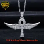MossanRappr Moissanit Engelsflügel-Kreuzkette 3,3 ct – Hauptansicht