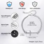 Christliches Herrenarmband mit Kreuz – Kettenoptik