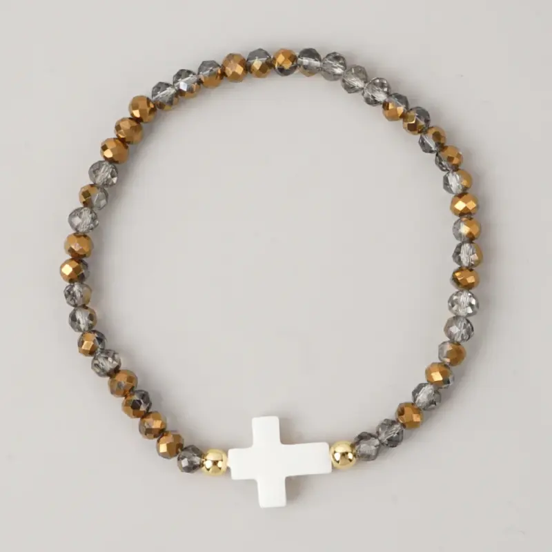Kreuz Perlenarmband – Variante K