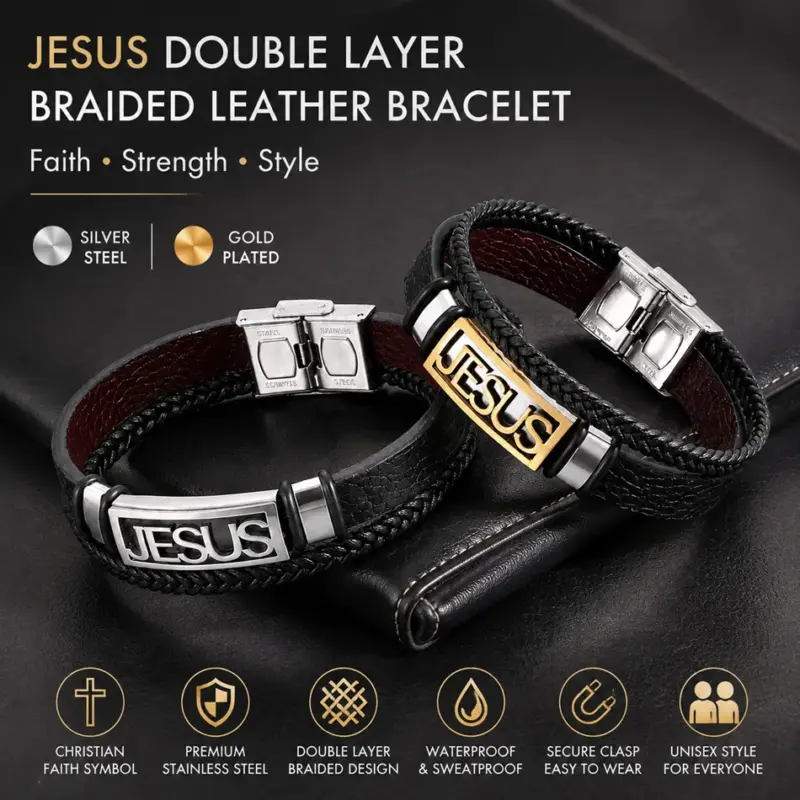 Jesus Armband Herren mit JESUS-Schriftzug – Detailansicht