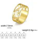 Jesusfisch Ring goldfarben aus Edelstahl