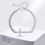 Herren Armband mit Kreuz und Kruzifix aus Edelstahl