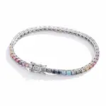 Moissanit Tennisarmband Variante mit 3 mm Steinen