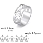 Jesusfisch Ring silberfarben aus Edelstahl