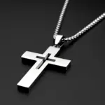 Christliche Kreuzkette mit englischem Vaterunser