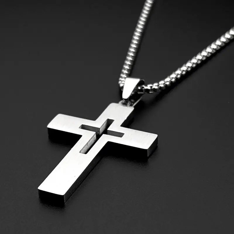 Christliche Kreuzkette mit englischem Vaterunser