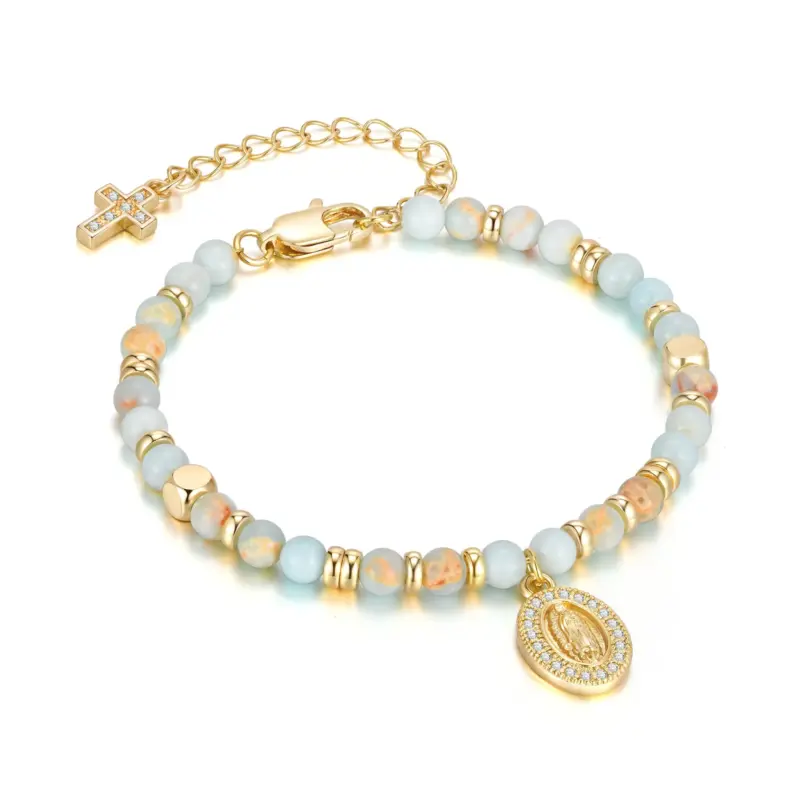 Marienarmband mit Kreuz für Damen – Design 10