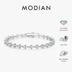 Moissanit Armband mit 24 runden Steinen in Silberoptik
