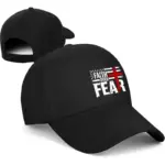 Jesus Cap schwarz mit Faith-Over-Fear-Motiv – Vorderseite und Rückseite mit Klettverschluss