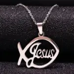 Christliche Ichthys Halskette aus Edelstahl für Damen und Herren