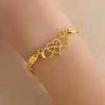Kreuzarmband Damen – Gold Design 5