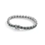 Moissanit Tennisarmband mit grauen Steinen in geschlossener Ansicht