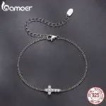 Filigranes Kreuzarmband mit Moissanit für Damen