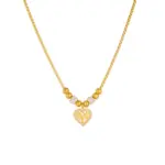 Goldfarbene Damenkette mit Herz und Lebensbaum-Motiv
