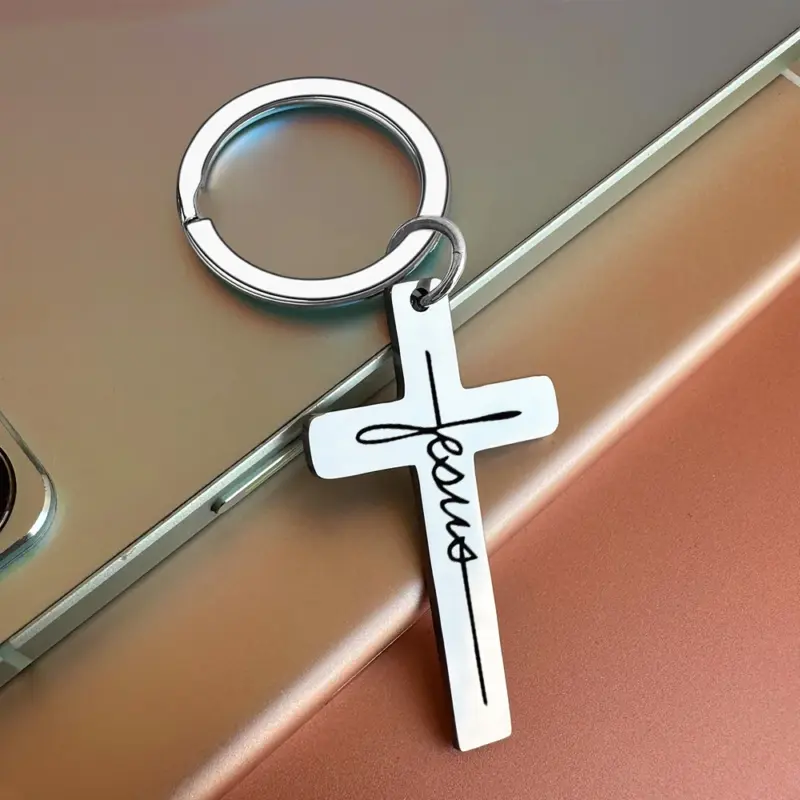 Christlicher Kreuz Schlüsselanhänger – Edelstahl Accessoire