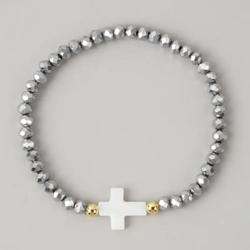 Kreuz Perlenarmband – Variante G