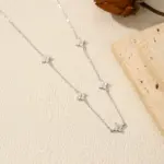 Vierblättrige Kleeblatt-Halskette aus 925 Silber mit Moissanit