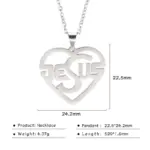 Jesus Herz Halskette silberfarben mit Einzelkette