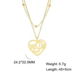Jesus Herz Halskette goldfarben mit Doppelkette