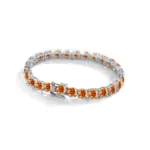 Moissanit Tennisarmband in Orange mit runden 5-mm-Steinen