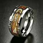 Katholischer Jesus Ring mit Heiligem Herz Motiv