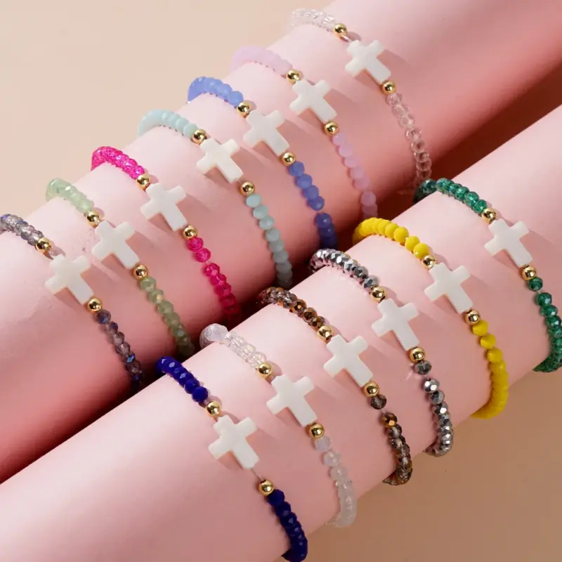 kf-Scc272afb178841d58bf50d45a43876b6C Kreuz Perlenarmband Unisex – Kristall Schmuck mit Bedeutung