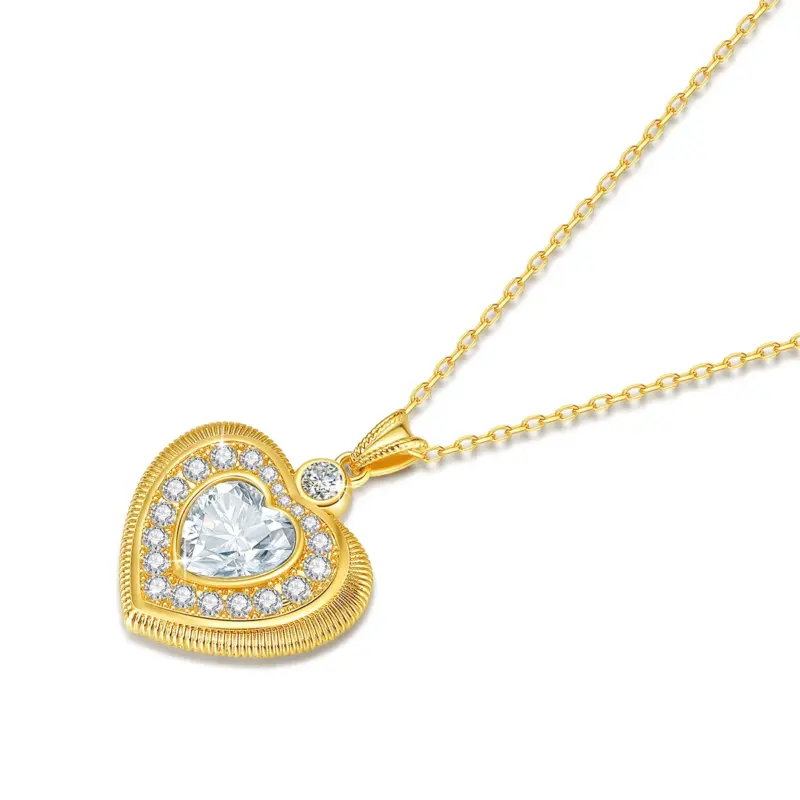 18K-Gold-Herzanhänger mit Zertifikatsunterlagen