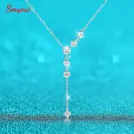 SMYOUE Moissanit Quasten-Halskette aus 925 Sterling Silber