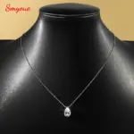 SMYOUE Moissanit Birnenschliff-Halskette aus 925 Sterling Silber