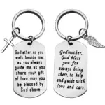 Paten-Schlüsselanhänger zur Taufe aus Edelstahl als Geschenk für Pate und Patin