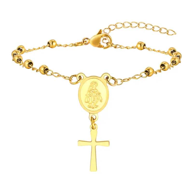 Marienarmband mit Kreuz für Damen – Design 4