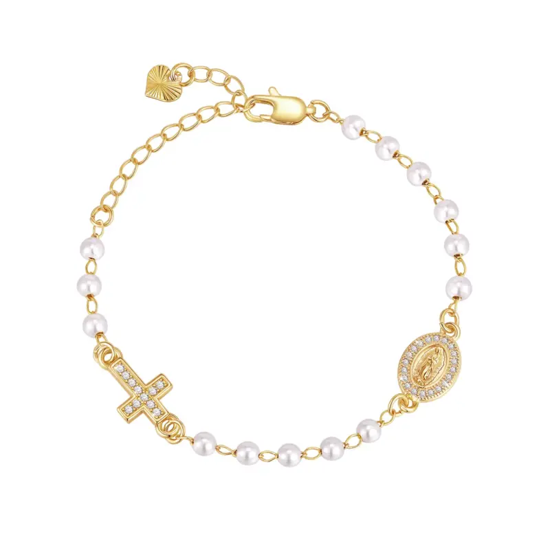 Marienarmband mit Kreuz für Damen – Design 9