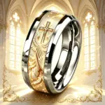Vaterunser Ring für Damen und Herren mit Glaubenssymbolen