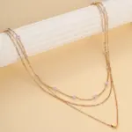 Mehrreihige Herzkette für Damen mit Herzanhänger und Perlenoptik