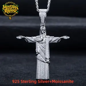 MossanRappr Christus-Erlöser Kette mit 1,23 ct Moissanit – Hauptansicht
