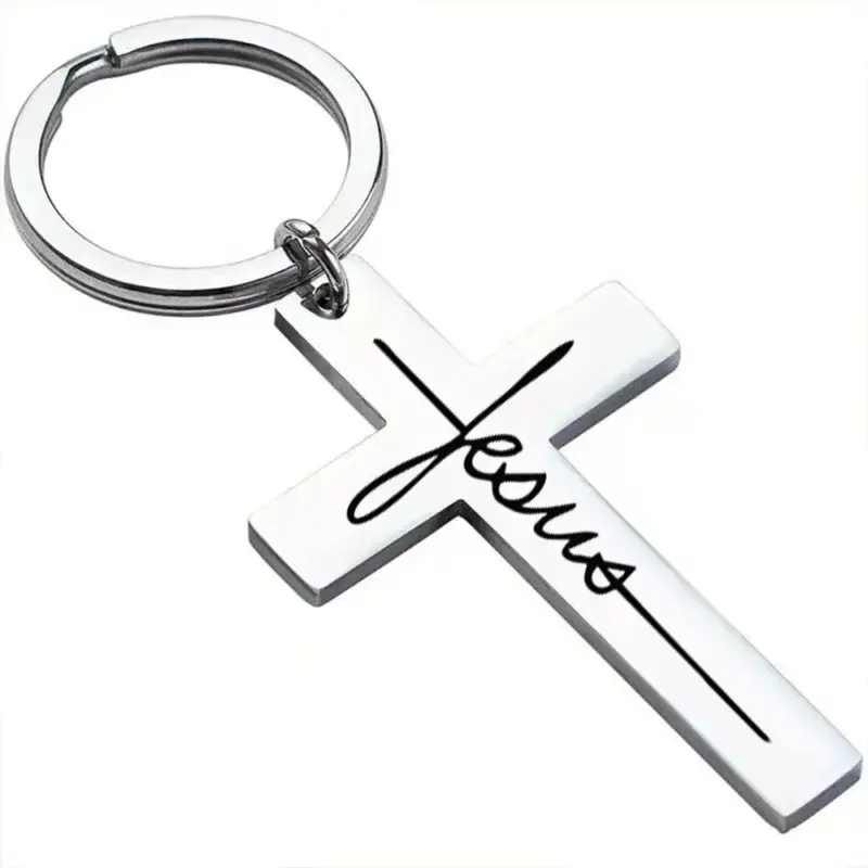 Schlüsselanhänger Kreuz – Detailansicht christliches Accessoire