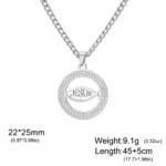 Jesusfisch Kette silberfarben mit 3 mm Kette