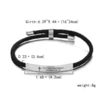 Christliches Seilarmband mit Edelstahlplatte und Kreuzmotiv