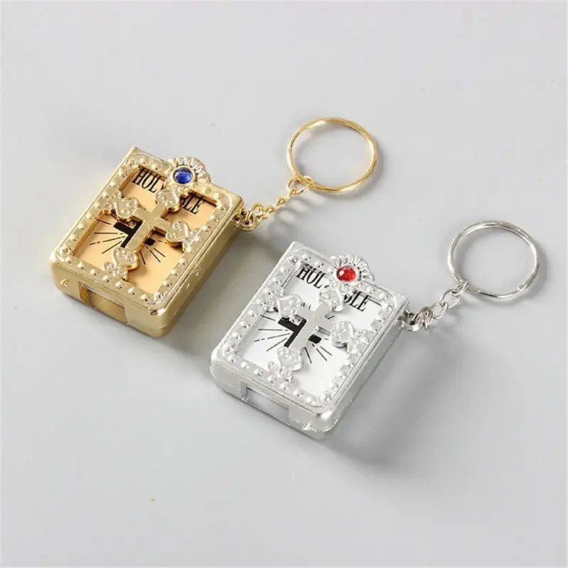 kf-Se47897d204c44282abb402d235f51b19O Mini-Bibel-Schlüsselanhänger – christliches Buchformat in Gold und Silber