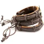 Jesusfisch und Kreuz Armband – christliches Lederarmband