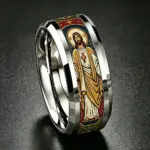 Herz Jesu Ring christlich aus Edelstahl für Damen und Herren