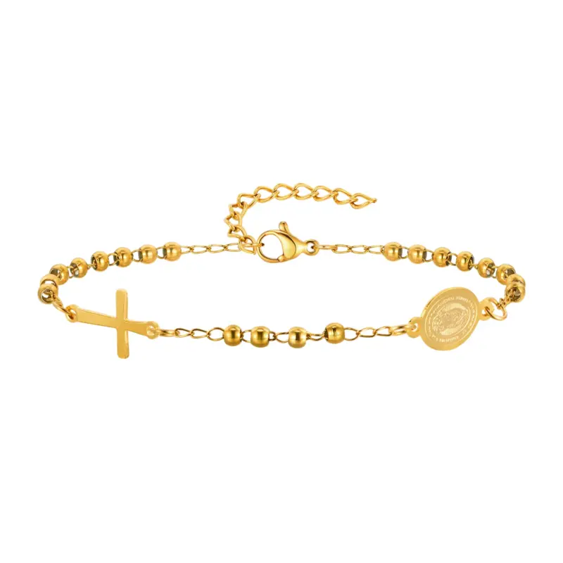 Marienarmband mit Kreuz für Damen – Design 6