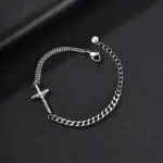 Christliches Armband Herren mit Kreuz und Gliederkette