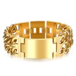 Goldfarbenes Panzerarmband mit glatter Mittelplatte