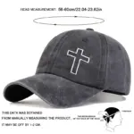 Maßgrafik der Kreuz-Cap: 56 bis 60 cm Kopfumfang, mögliche Messabweichung 1 bis 2 cm