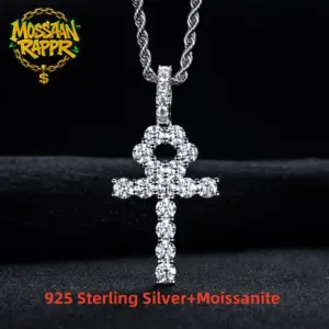 MossanRappr Moissanit Kreuzkette 8,1 ct aus 925 Silber – Hauptansicht