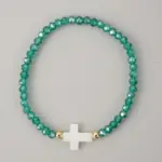 Kreuz Perlenarmband – farbiges Design