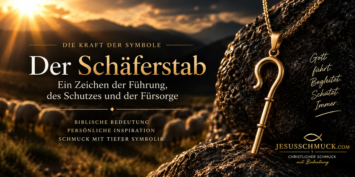 Goldener Schäferstab als christliches Symbol für Führung und Fürsorge