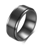 VQYSKO Design 2: schlichter dunkler Bandring mit mattierter schwarzer Oberfläche